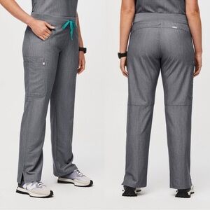 Figs Womens Graphite Grey Kade Straight Leg Cargo Scrub Pants Size Large Tall